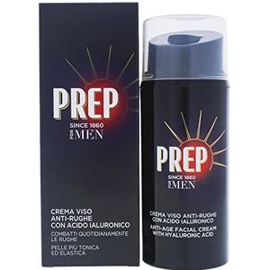 PREP I0090725, Anti-rimpel gezichtscrème voor heren, anti-rimpel crème voor heren met hyaluronzuur en plantaardige oliën, hydraterend, anti-aging, 75 ml,Meerkleuren.