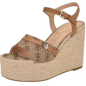 Guess Dames Taani Wedge Sandaal, Medium Bruin Logo 210, 9 UK