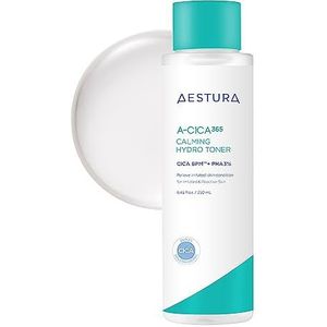 AESTURA A-CICA365 VERZACHTENDE HYDRO TONER Dagelijkse kalmerende tonic, CICA BPM-complex, PHA 3%, verzorging van dode huidcellen, Koreaanse huidverzorging voor's ochtends en's avonds, 250ml