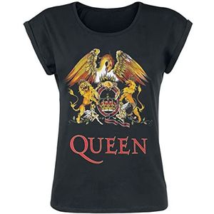 Queen Classic Crest T-shirt zwart L 100% katoen Band merch, Bands