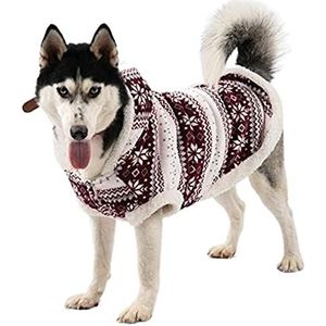 Huisdier grote hondenjas jas warme winterkleding kerst huisdier kleding outfit corgi husky labrador golden retriever (kleur: rood, maat: X-Large)