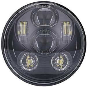 LED koplamp Motorfiets 5,75 Inch 5 3/4'' Ronde Zwarte LED-koplampprojector Hi-Dimlicht Voor Sportster Voor Dyna Voor XL883 led-motorlamp(Zwart)