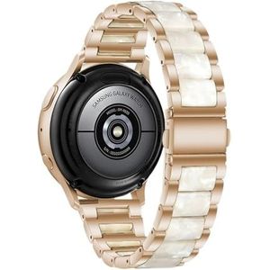 20 mm band geschikt for Samsung Galaxy Watch 3 41 mm 45 mm Actief 2 40 mm 44 mm Gear S3 staal + harsband geschikt for Huawei GT3 22 mm geschikt for Amazfit gts 3(Color:Rose Gold White,Size:20mm)