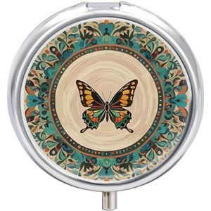 Ronde pillendoos 3 compartimenten draagbare medicijnpillendoos één maat pillendoos voor zakpillenorganisator en vitaminecontainers voor reizen