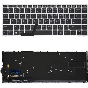 Russisch laptoptoetsenbord voor HP EliteBook voor Folio 9470M 9470 9480 9480M 702843-001 zilver(US New Backlight)