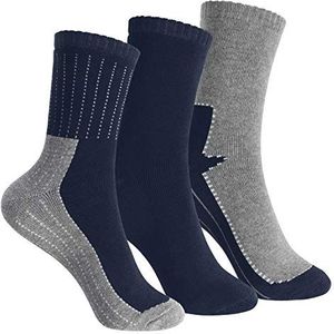 Footstar Thermosokken voor kinderen, badstof sokken met motieven (3 paar of 6 paar) wintersokken, Marine (3 paar), 31-34