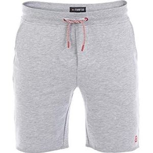 riverso RIVMax Sweatshorts voor heren, bermuda, zomer, sportbroek, katoen, zwart, rood, blauw, grijs, roze, groen, S, M, L, XL, 2XL, 3XL, 4XL, 5XL, Licht Grijs Melange (23100), S