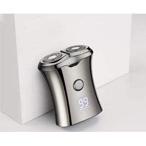 - Mild en niet-irriterend voor de poriën Elektrisch Scheerapparaat For Heren - LED-display, Snel Opladen, Ontwerp Met Twee Mesjes, Draagbaar En Nat/droog Te Gebruiken For Een Gladde, Gladde Scheerbeur