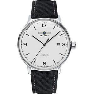 Zeppelin lz129 hindenburg Mens analoog automatisch horloge met nylon armband 8064-1n, Zwart, riem