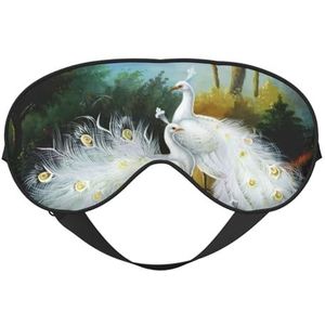 CRJSYCBYB Witte Pauw Gedrukt Zacht Oogmasker Slapen Oogmasker Reizend Oogmasker
