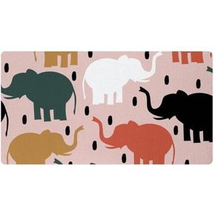 VAPOKF Kleurrijke olifant silhouet keuken mat, antislip wasbaar vloertapijt, absorberende keuken matten loper tapijten voor keuken, hal, wasruimte