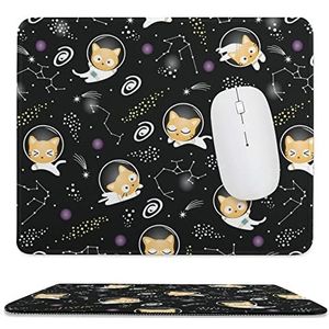 Kawaii schattige kat astronaut in de ruimte muismat antislip muismat rubberen basis muismat voor kantoor laptop thuis 25 x 30 cm