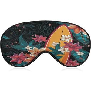Oogmasker, surfplank en bloemen bedrukt slapend oogmasker, nachtoogmasker, verduisterend slapend oogmasker, reizen oogmasker