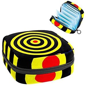 Opbergtas voor maandverband Pads, Menstruatie Cup Pouch, Periode Bag Organizer voor vrouwelijke Pads Tampons, Geel Dart Board
