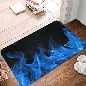 YNCATXZ Blue Flame deurmat 40 x 60 cm antislip binnen en buiten mat welkomstmat wasbaar deurmat voor entree deurmatten absorberende flanellen badmatten