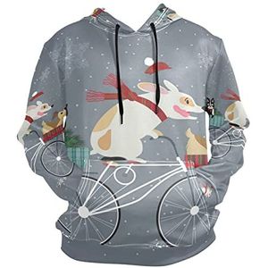 Leuke puppy huisdier hond fiets hoodie sweatshirt voor jongens meisjes trekkoord pullover lange mouw capuchon, Mode Gedrukt, S