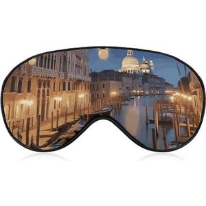 Mooi Venetië 's nachts verduisterend slaapoogmasker, geventileerde stof, verstelbare draagstijl, nul druk slaapmasker zacht huidvriendelijk oogmasker voor vrouwen mannen