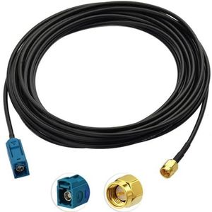 Bingfu SMA Adapter to Fakra(Water Blue) Adapter RF Cable Assembly with RG174 500cm 16.4ft SMA Extension Cable for DAB Radio Alpine AiliTech Clarion Pioneer
