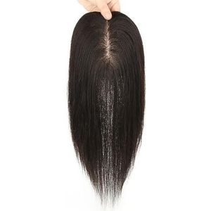 100% Echt Mensenhaar Toppers For Vrouwen Met Dunner Wordend Haar Zijden Basis Clip In Haar Stuk Geen Pony Toupetje Natuurlijke Zwarte Top Hair Extensions For Haaruitval/grijs Haar (Size : 12 inch)