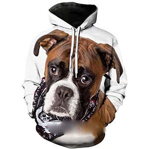 Dierlijke Boxer Hond Pet Hoodie Harajuku Casual Sweatshirt 3D Print Mannen Vrouwen Kleding, 3, XXL