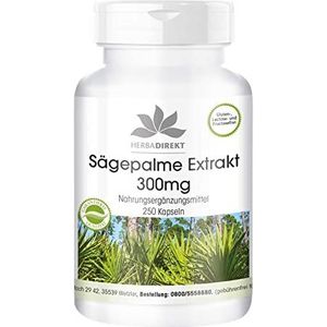 Zaagpalmextract - 300mg - met bèta-sitosterol - grootverpakking - 250 capsules | HERBADIREKT by Warnke Vitalstoffe - Duitse apothekerskwalitei