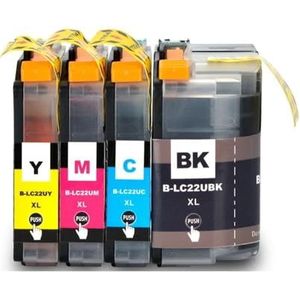 4 stuks for Br/.her LC 22U 22UXL inktcartridge for DCP-J785DW MFC-J985DW