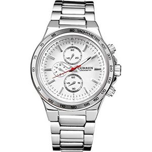Mode Mens Volledige Staal Business Horloge Quartz Casual Sport Horloges 8011