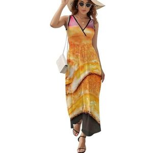 Gegrilde kaas sandwich dames lange jurk mouwloze maxi-jurk zonnejurk strand feestjurken avondjurken XL