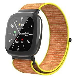 YONO Nylon Velcro Bandje geschikt voor Fitbit Versa 4 / Sense 2 - Oranje