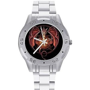 Red Dragon Star Compass herenhorloge, modieus, sporthorloge, zakelijke horloges met roestvrijstalen armband, Stijl, regular