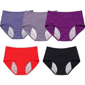 Absorberende Incontinentieslips voor Dames, lekvrij Ondergoed met Hoge Taille voor Dames, lekvrije Menstruatieslipjes in Grote Maten Fysiologische Broeken Wasbaar Herbruikbaar
