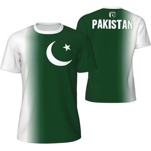 Sport Mesh T-Shirt Geleidelijke Pakistaanse Vlag Tees 3D Gedrukt voor Fitness Running Fiets Voetbal Tennis Voetbal, Meerkleurig, M