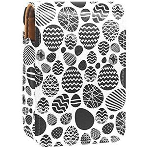 Make-up lippenstift hoesje voor buiten zwarte achtergrond met sterren draagbare lippenstift organizer met spiegel dames mini make-up tas neemt tot 3 lippenstift, Veelkleurig-9, 9.5x2x7 cm/3.7x0.8x2.7 in