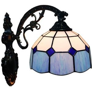 Tiffany Wandlamp In Lood Glas Muurverlichting Armaturen,Vintage Mediterrane LED Wandlampen Voor Indoor Coffee Shop Slaapkamer Hal, E27