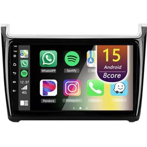 Android Radio voor Volkswagen POLO 2009-2018, 9 inch Touchscreen Autoradio met Wireless CarPlay Android Auto Bluetooth WIFI(8Core(6+128GB))