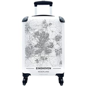 MuchoWow® Koffer - Stadskaart Eindhoven - Past binnen 55x40x20 cm en 55x35x25 cm - Handbagage - Trolley - Fotokoffer - Cabin Size - Print