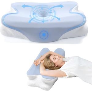 BBWELL Orthopedisch Kussen,Ergonomisch Nekkussen,Neksteunkussen, Zijslaapkussen,Antisnurk Hoofdkussen van Traagschuim voor Zij-/Rug-/Buikslapers, 60 * 34 * 13/10CM