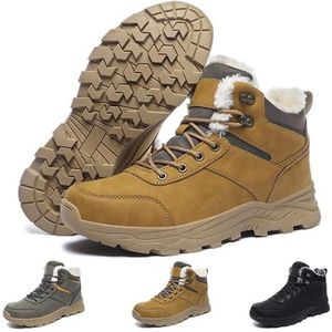 Winter katoenen herenschoenen Warme snowboots Outdoor waterdichte wandelschoenen Warme voering Antislip enkellaarzen(Yellow,44 EU)