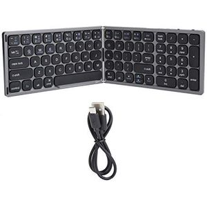 Opvouwbaar Bluetooth-toetsenbord, Draagbaar Full-size Ultraslank Draadloos Toetsenbord, Oplaadbaar Zakvouwtoetsenbord met Onafhankelijk Numeriek Toetsenblok voor IOS, voor Android, voor Windows(Grijs)