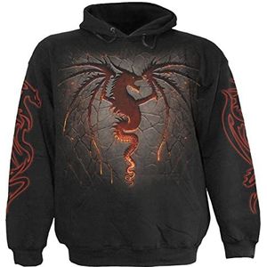 Spiral Dragon Furnace Trui met capuchon zwart XL 100% katoen Drachen, Everyday Goth, Gothic