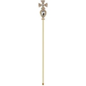 Inzopo Glitter Fairy Princess Queen Cross Crystal Wand Magic Royal Scepter Fancy Dress Kostuum Props Goud Zilver 50 cm - goud, 50cm Goud