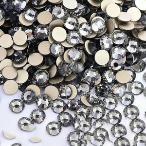 SS4-SS30 Glas Kristal Non-Hotfix Strass Goud Flatback Decor Glitter Stenen Nail Art Accessoires DIY Decoratie-p03 Zwarte diamant-SS4-SS30 mix 1440 stuks-1