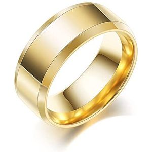 Ringen voor mannen en vrouwen Ringen Dames Bijouterie Heren 8 mm breed Roestvrij stalen ringen Trendy zwart/zilverkleurig/goudkleurig Trouwring Sieraden voor dames Heren (15140 12)