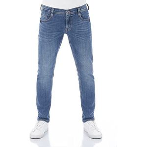 MUSTANG Heren Jeans Oregon Tapered Fit Stretch Denim Broek 99% katoen Blauw Grijs Zwart W30 - W40, Medium Blue Denim (313), 33W / 32L