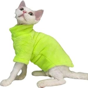 MdybF Hondenkleding Winter Kat Kleding Voor Sphinx Warme Hoodies Huisdieren Dikker Jas Kittens Kostuums Jas Chihuahua Herfst Dubbelzijdig Plus Velvet-Groen-M