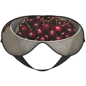 Emmer Met Vol Kersen Print Comfortabele Oogmasker Volledige Dekking Lichtgewicht Mannen Vrouwen Outdoor Reizen Ontspanning