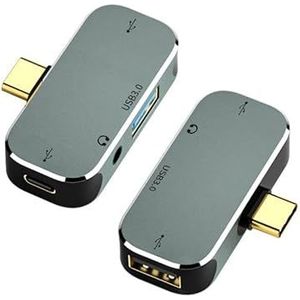 7xinbox 5-in-1 USB C Hub Adapter met 100W PD Power Delivery, 4K HDMI, USB 3.0 compatibel met Macbook Pro/Air, iPad Pro, Samsung S20/S10/S9, thinkpad, Matebook 14 (YX04-X2)