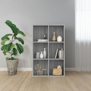 Boekenkast/Dressoir Grijs Sonoma 66x30x98 cm Engineered Houten Meubels