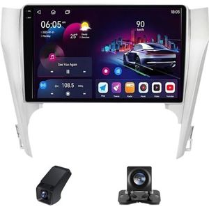 Carplay autoradio 2 Din geldt voor Toyota Camry 7 2011-2014 met Android Auto Bluetooth 9 inch touchscreen autoradio met DSP GPS stuurwielbediening + achteruitrijcamera(C30Plus)