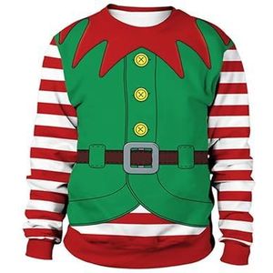 LIKPOJA Kersttruien voor heren, feestelijke tops, lelijke kersttruien voor heren, kerstfeest, winter, warme gebreide outfit, truien, Groen B, M
